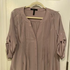 BCBG MaxAzria top. Lilac, button down. Clean no stains